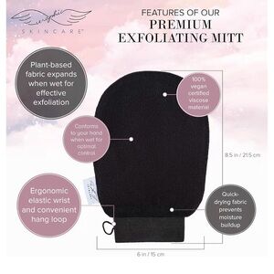 Seraphic Skincare Premium 100% Vegan Exfoliating Mitt for Body (1pc)